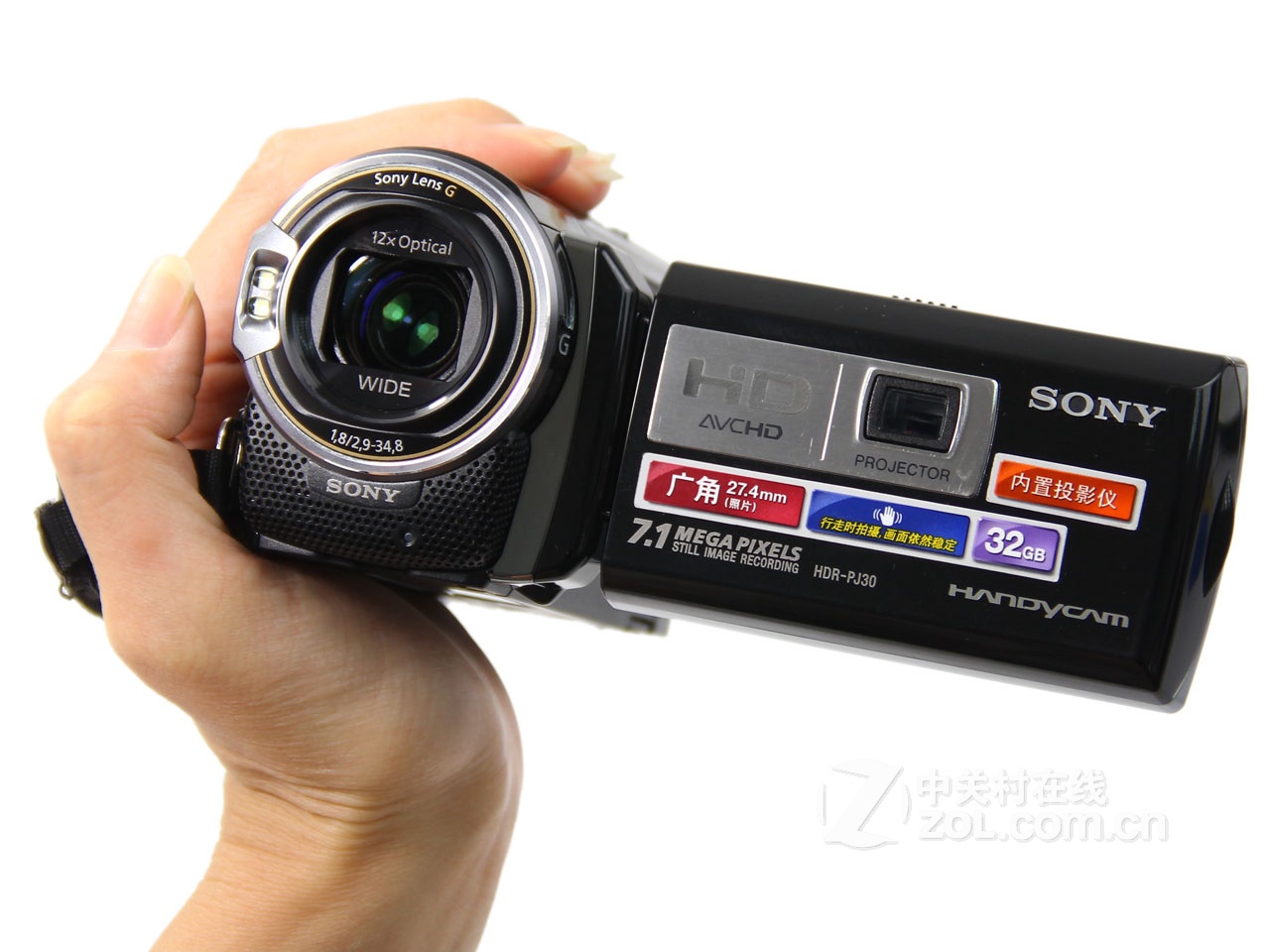 索尼（SONY） HDR-PJ30E 高清数码摄像机（420万像素 12倍光变 闪存式 3.0寸屏）