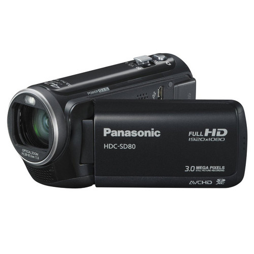 松下（Panasonic） HDC-SD80GK 高清数码摄相机 黑色（150万像素 34倍光变 闪存式 2.7寸屏）