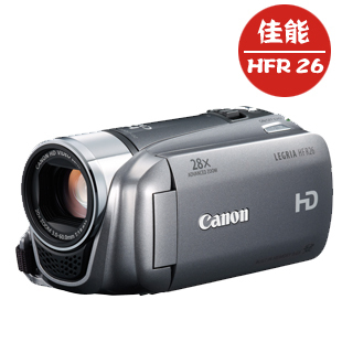 佳能（Canon） LEGRIA HF R26 双闪存数码摄像机 银色（207万像素 20倍光学变焦 闪存式 3.0寸液晶屏）