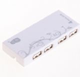 川宇（kawau） H208 USB2.0 HUB 4口高速擴展集線器 白色(內置USB線 筆記本專用)